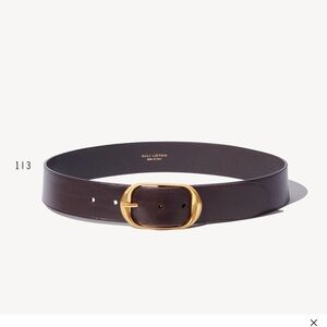 Nili Lotan Chocolate Leather Belt with Gold Buckle
